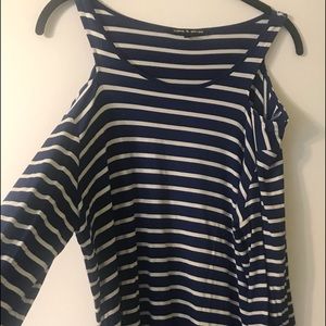 Blue And white striped top